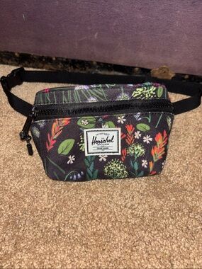 Herschel Supply Company Black Floral Crossbody Waist Bag